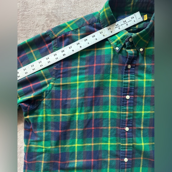 Ralph Lauren Men’s Performance Flannel Classic Fit Green Plaid Sz XL - Picture 5 of 7